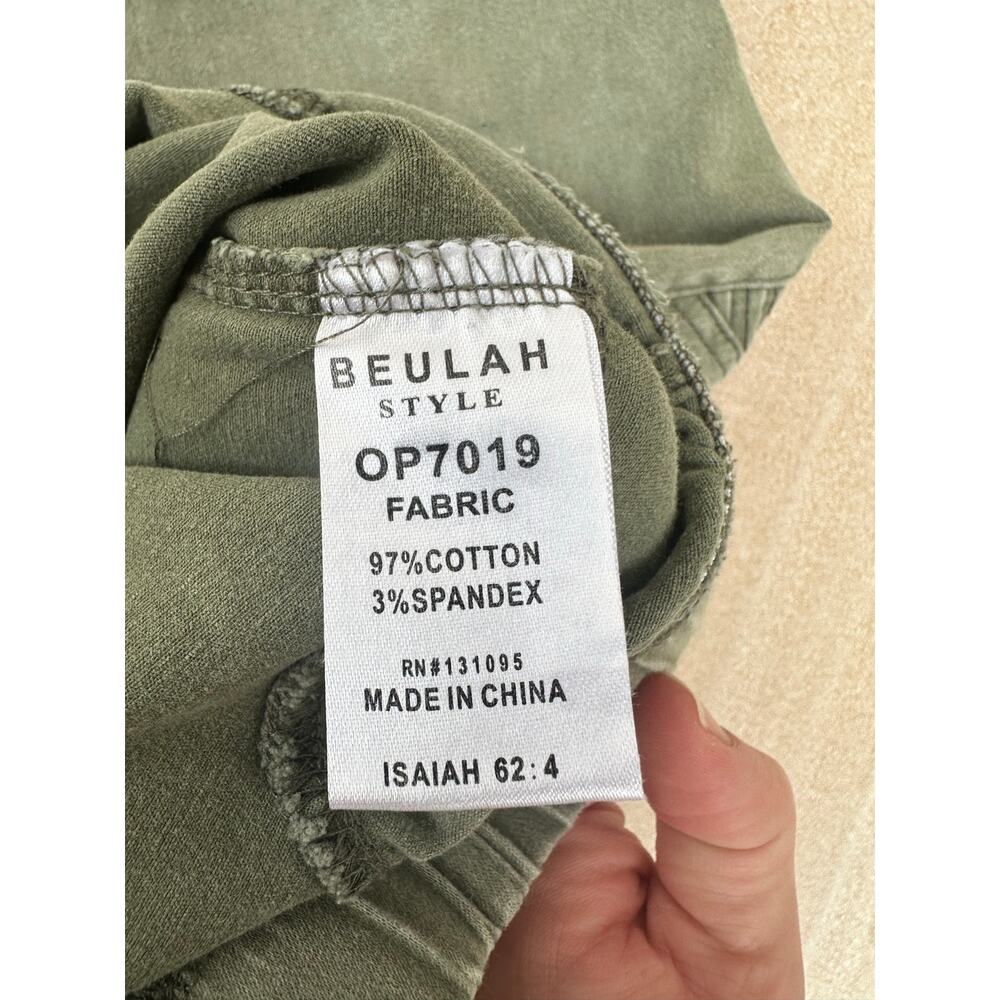 Beulah Style Olive Moto Jeggings Women’s Size Large Stretch Pull-On Ankle Pants - Picture 6 of 6